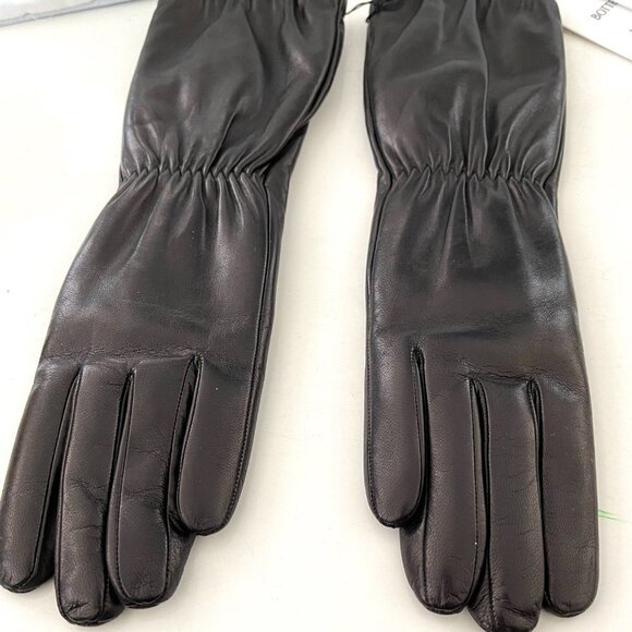 Bottega Venega Womens Long Leather Gloves Black 671708 - Picture 4 of 12